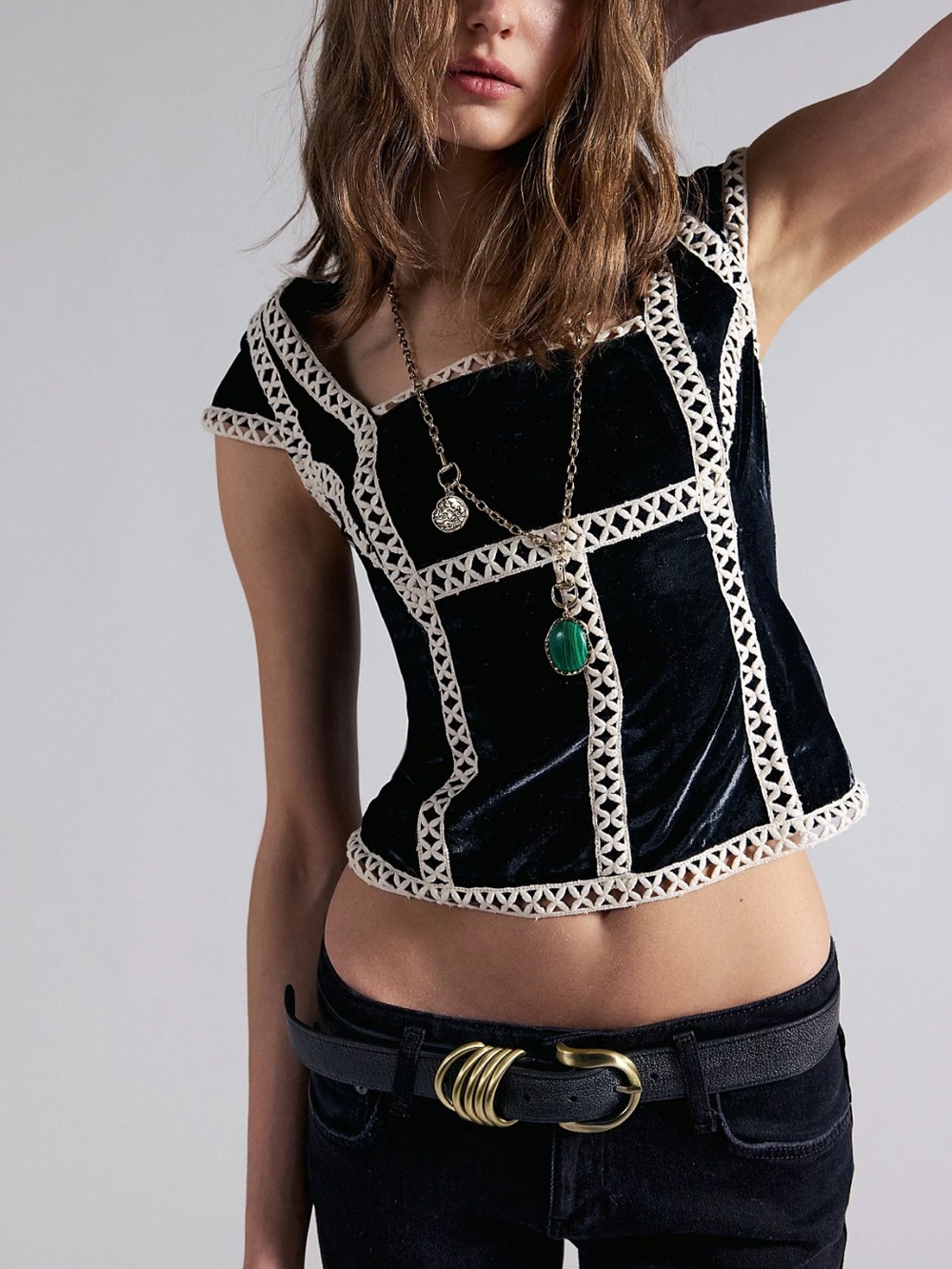 ✨Free People Tyler Velvet Corset Top